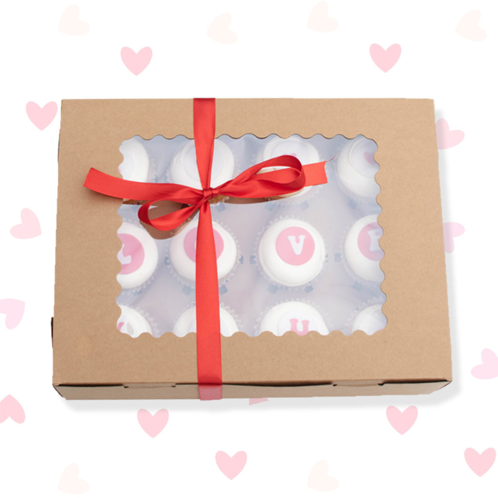 "I Love You" cupcakes box