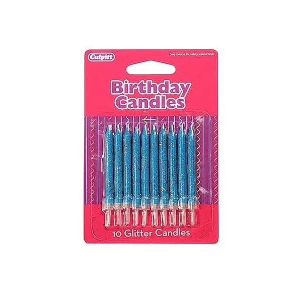 Glitter Birthday Candles Pack - Blue