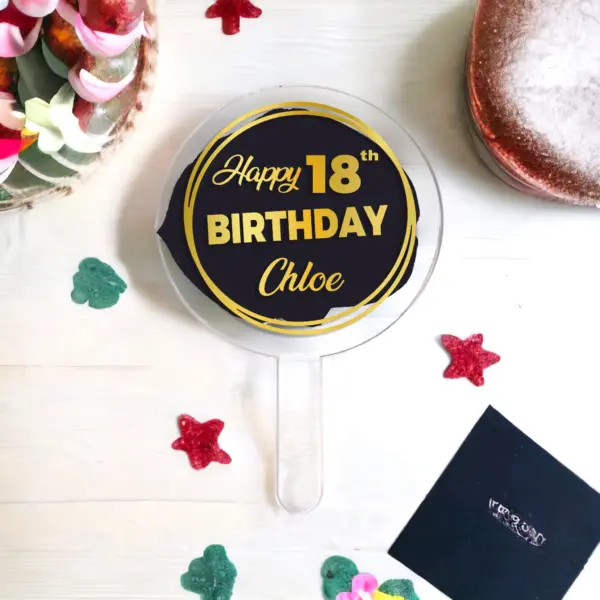 Acrylic Cake Topper - Happy Birthday Age Name