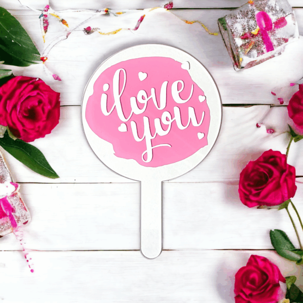 Acrylic Cake Topper - I Love You