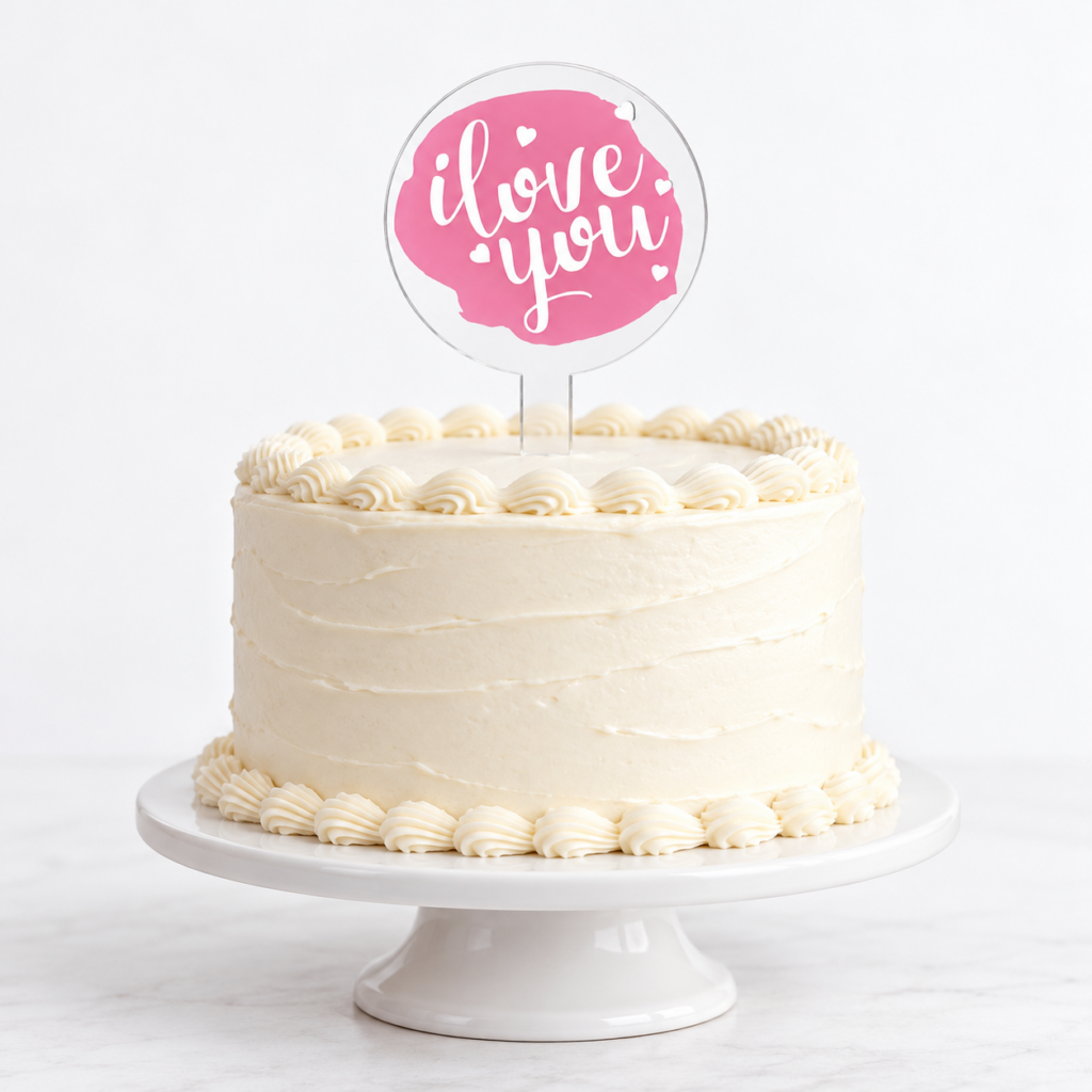I Love You Acrylic Cake Topper