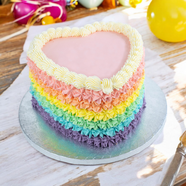 Heart Rainbow Cake