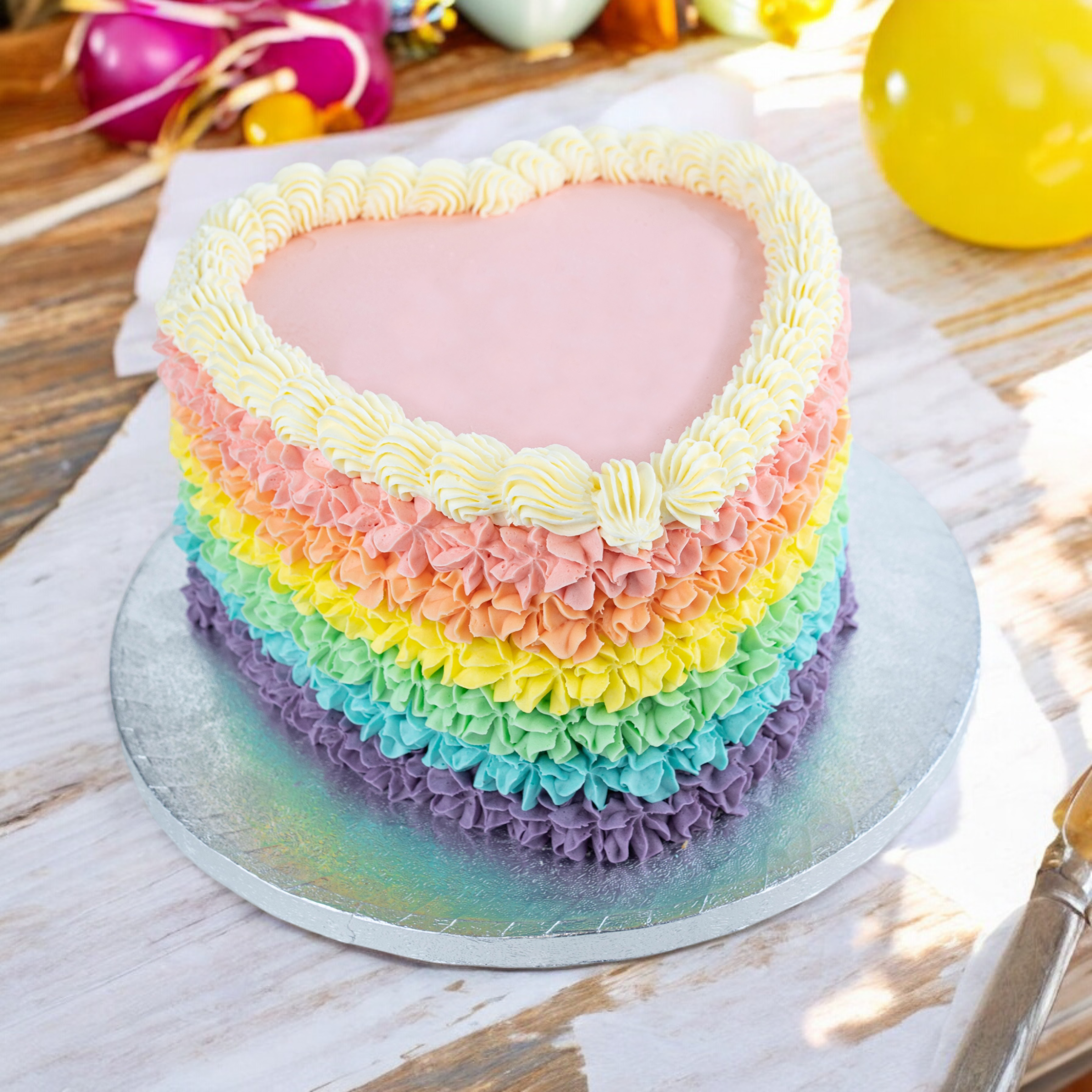 Heart Rainbow Cake