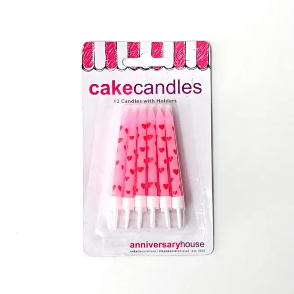 Glitter Birthday Candles Pack - Pink / Hearts