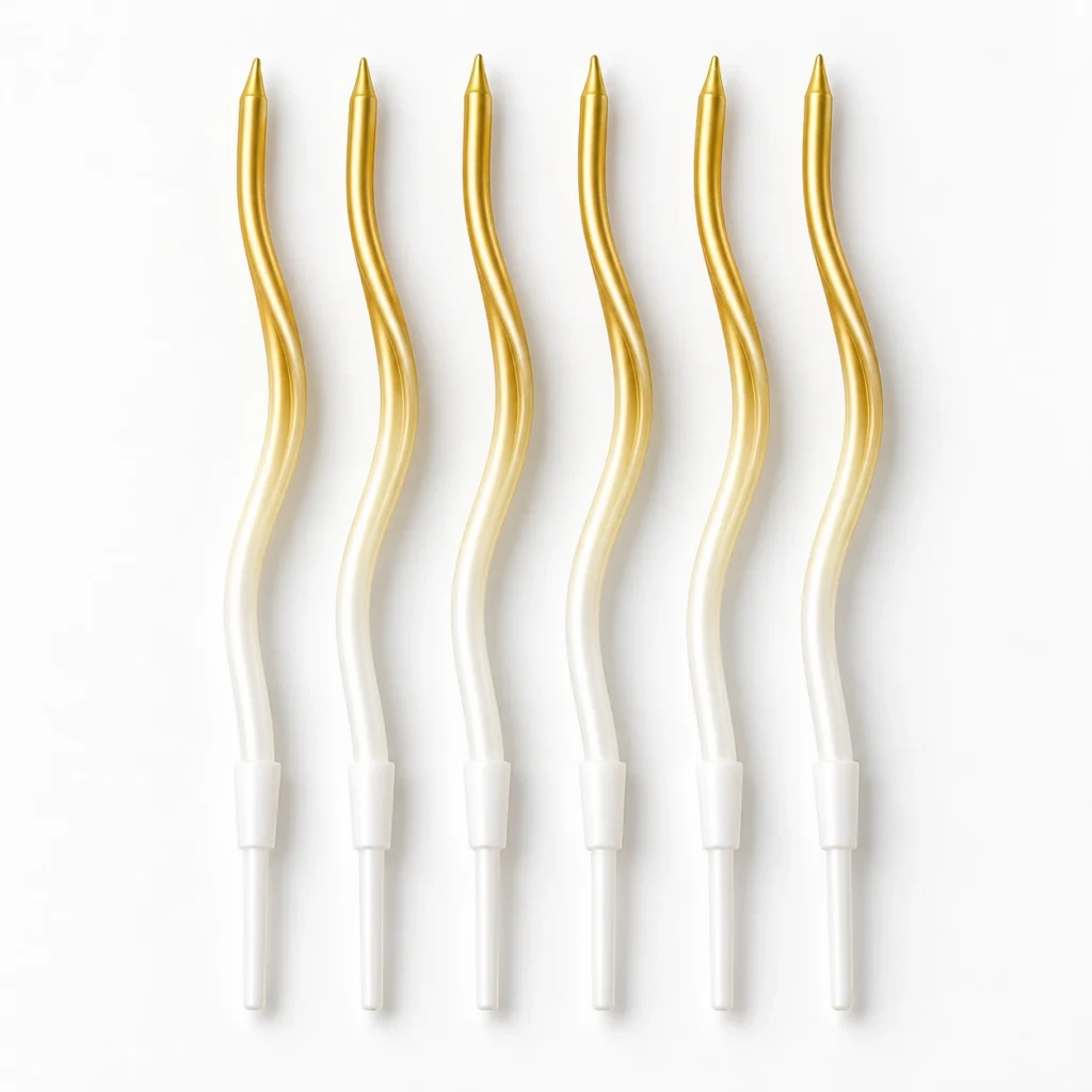 Gold Ombré Wave Candles – Box of 6