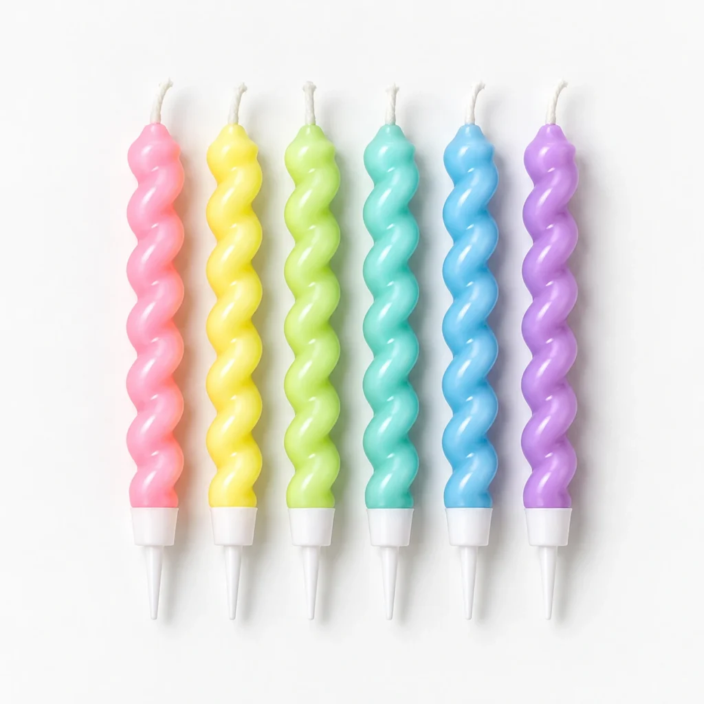 Pastel Rainbow Twist Candles – Box of 6